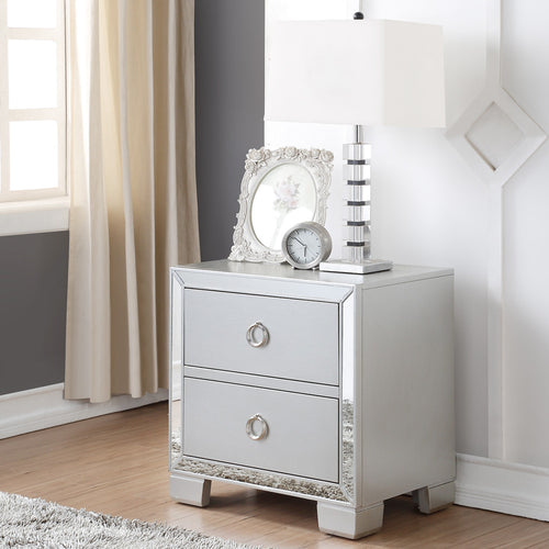 ACME 24843 Voeville II Nightstand, Platinum