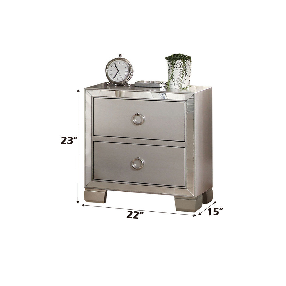 ACME 24843 Voeville II Nightstand, Platinum