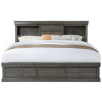 ACME 24927EK Louis Philippe III Queen Bed with Storage, White (1Set/3Ctn)