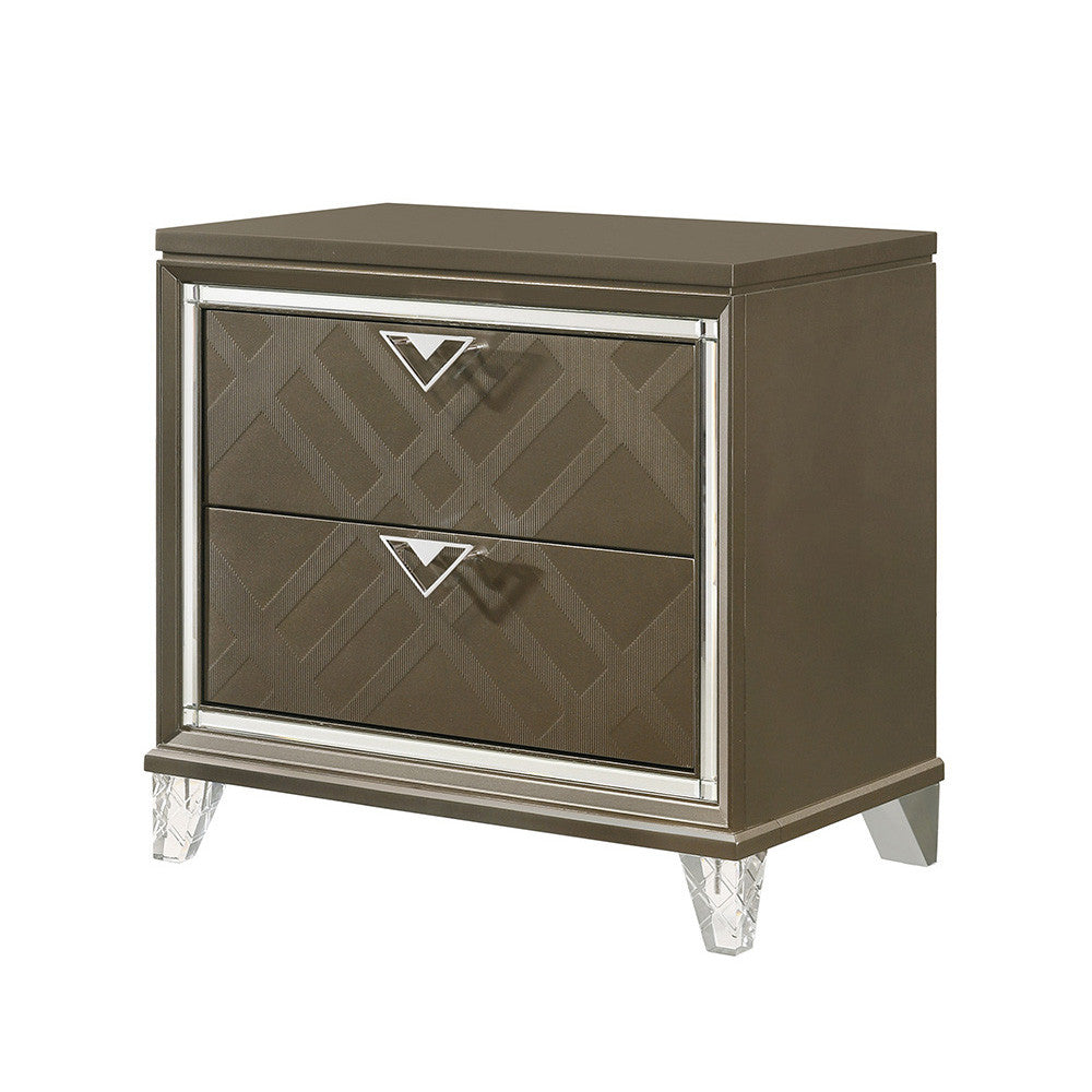 ACME 25323 Skylar Nightstand, Dark Champagne