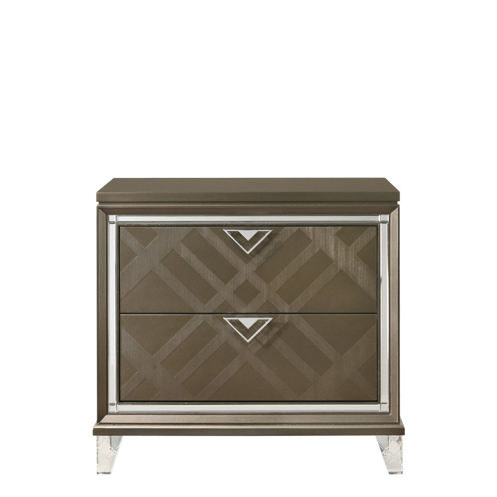 ACME 25323 Skylar Nightstand, Dark Champagne