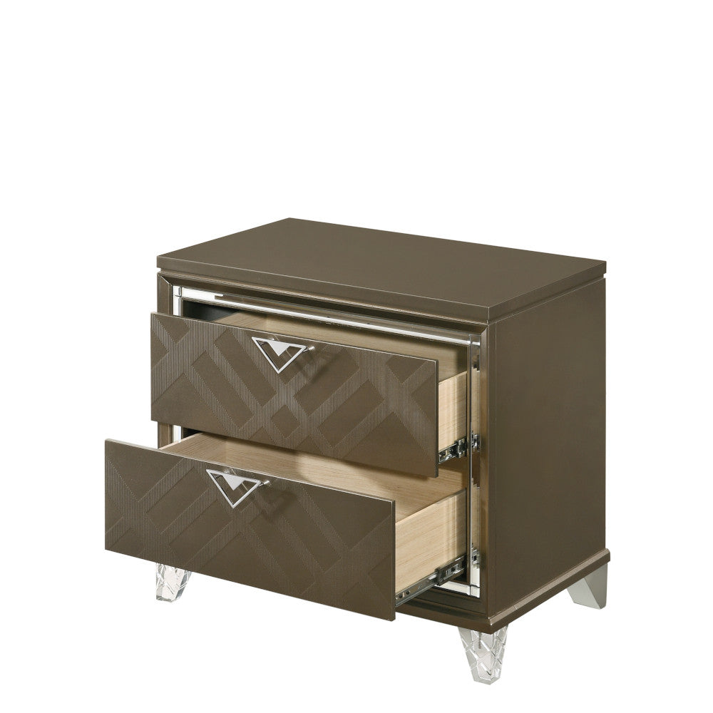 ACME 25323 Skylar Nightstand, Dark Champagne