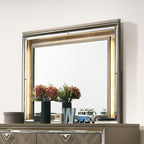ACME 25324 Skylar Mirror with LED, LED & Dark Champagne
