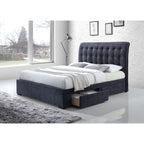 ACME 25677EK Drorit Eastern King Bed with Storage, Dark Gray Fabric (1Set/5Ctn)
