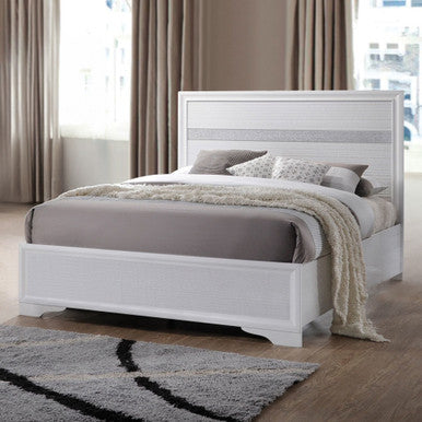 ACME 25765F Naima Full Bed (No Storage), White (1Set/2Ctn)
