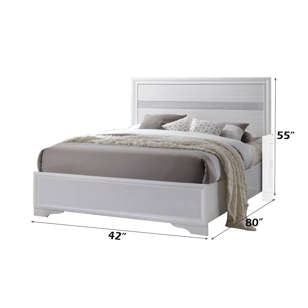 ACME 25765F Naima Full Bed (No Storage), White (1Set/2Ctn)