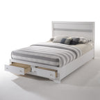 ACME 25767EK Naima Eastern King Bed with Storage, White (1Set/3Ctn)