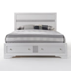 ACME 25767EK Naima Eastern King Bed with Storage, White (1Set/3Ctn)
