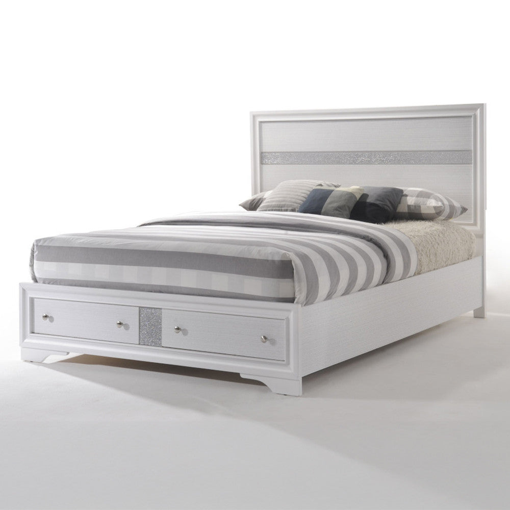 ACME 25767EK Naima Eastern King Bed with Storage, White (1Set/3Ctn)