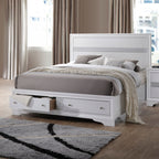 ACME 25767EK Naima Eastern King Bed with Storage, White (1Set/3Ctn)
