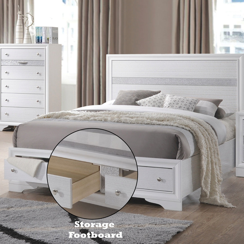 ACME 25767EK Naima Eastern King Bed with Storage, White (1Set/3Ctn)