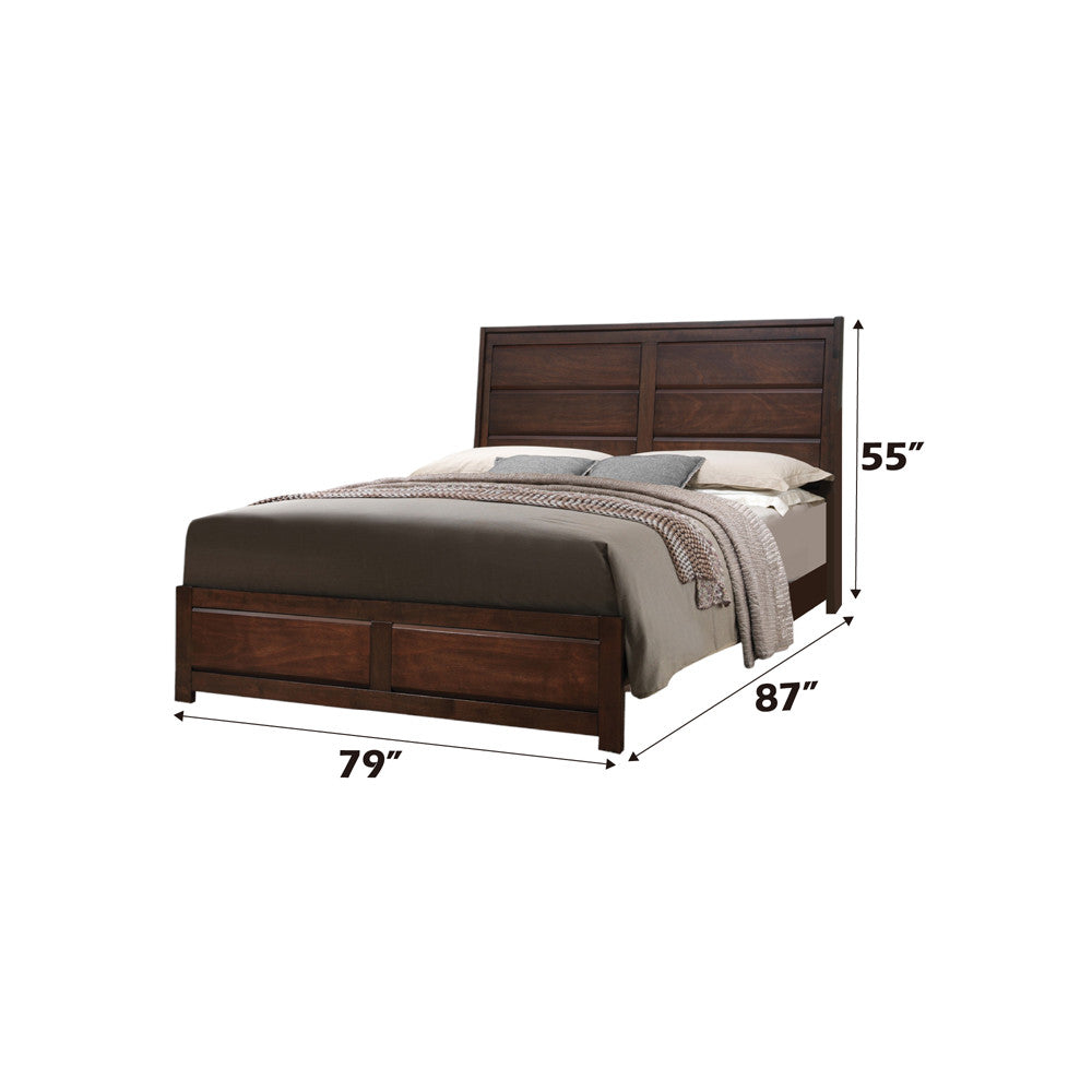ACME 25787EK Oberreit Eastern King Bed, Walnut (1Set/2Ctn)