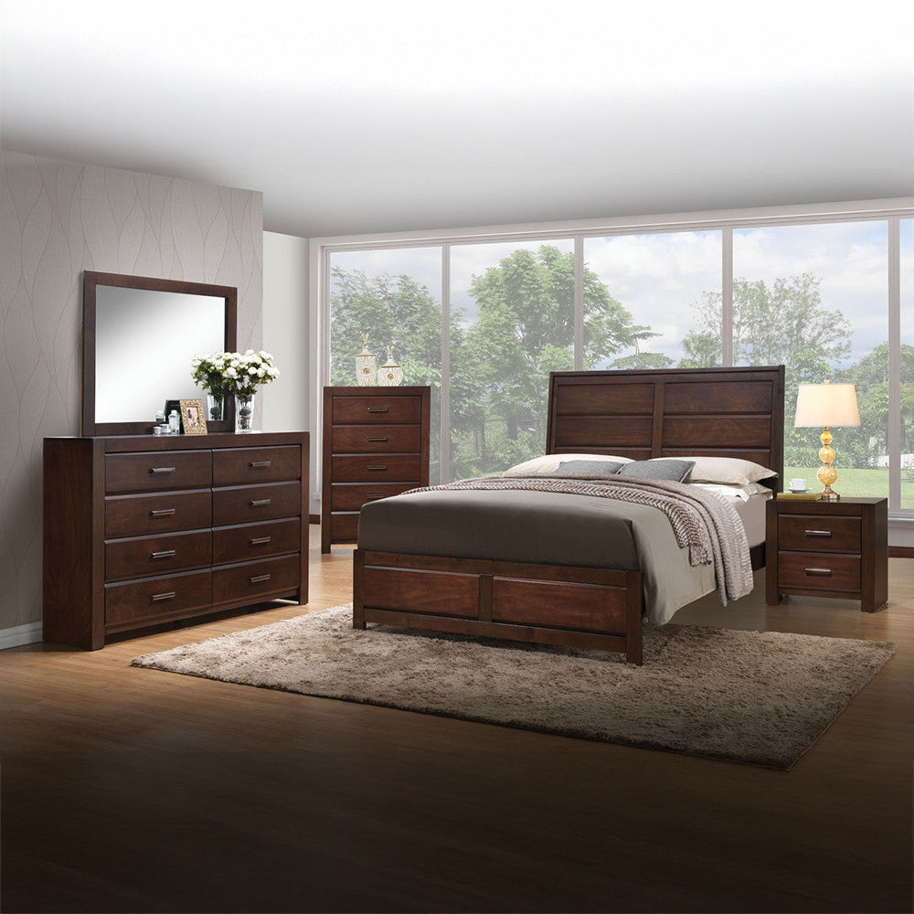 ACME 25787EK Oberreit Eastern King Bed, Walnut (1Set/2Ctn)