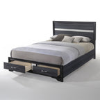 ACME 25897EK Naima Eastern King Bed with Storage, Black (1Set/3Ctn)