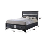 ACME 25897EK Naima Eastern King Bed with Storage, Black (1Set/3Ctn)