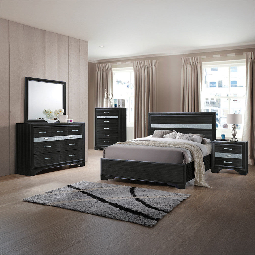 ACME 25910T Naima Twin Bed (No Storage), Black (1Set/2Ctn)