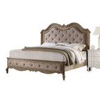 ACME 26047EK Chelmsford Eastern King Bed, Beige Fabric & Antique Taupe (1Set/3Ctn)