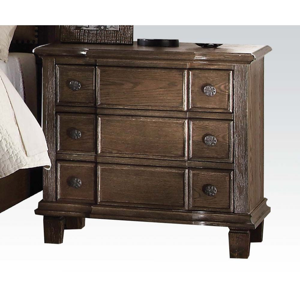 ACME 26113 Baudouin Nightstand, Weathered Oak