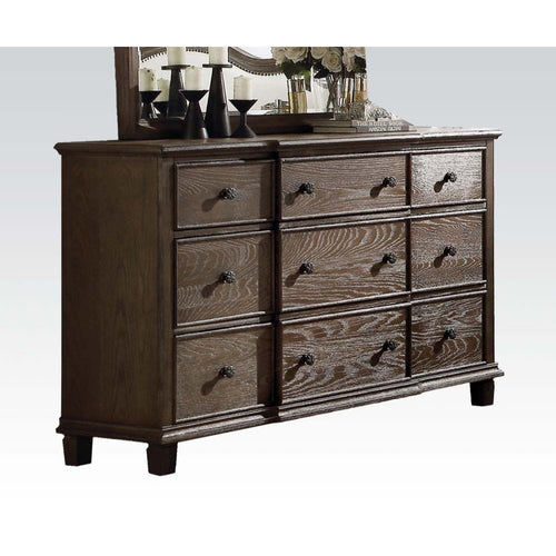 ACME 26115 Baudouin Dresser, Weathered Oak