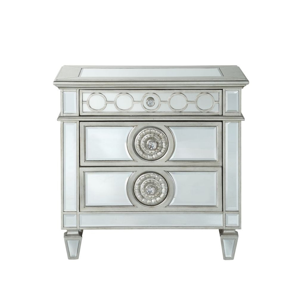 ACME 26153 Varian Nightstand, Mirrored
