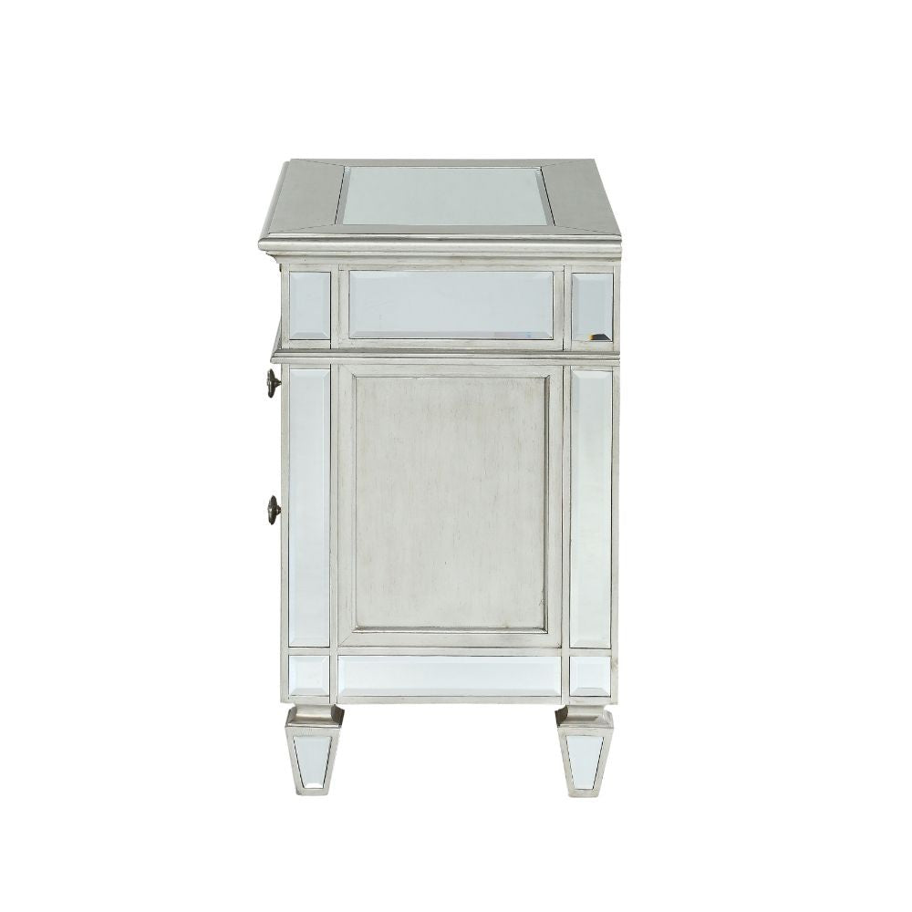 ACME 26153 Varian Nightstand, Mirrored