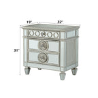 ACME 26153 Varian Nightstand, Mirrored