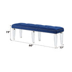 ACME 26157 Varian Bench, Blue Velvet & Mirrored  3