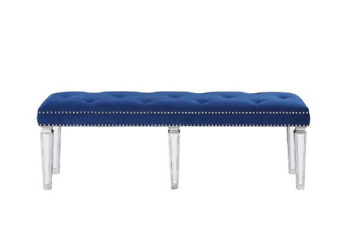 ACME 26157 Varian Bench, Blue Velvet & Mirrored  1