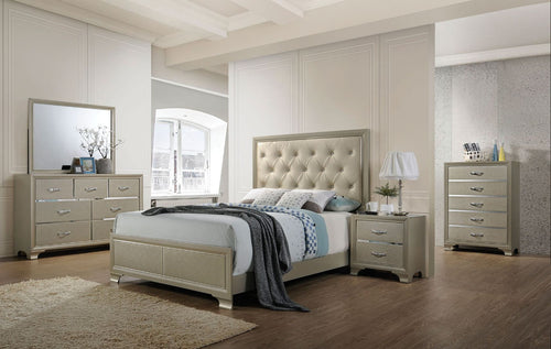 ACME 26240Q Carine Queen Bed, PU & Champagne (1Set/2Ctn)