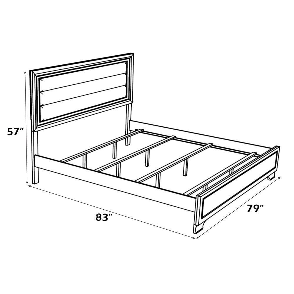 ACME 26257EK Carine II Eastern King Bed, Fabric & Gray (1Set/2Ctn)