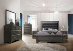 ACME 26260Q Carine II Queen Bed, Fabric & Gray (1Set/2Ctn)