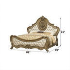 ACME 26307EK Ragenardus Eastern King Bed, PU & Vintage Oak (1Set/3Ctn)