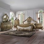 ACME 26307EK Ragenardus Eastern King Bed, PU & Vintage Oak (1Set/3Ctn)