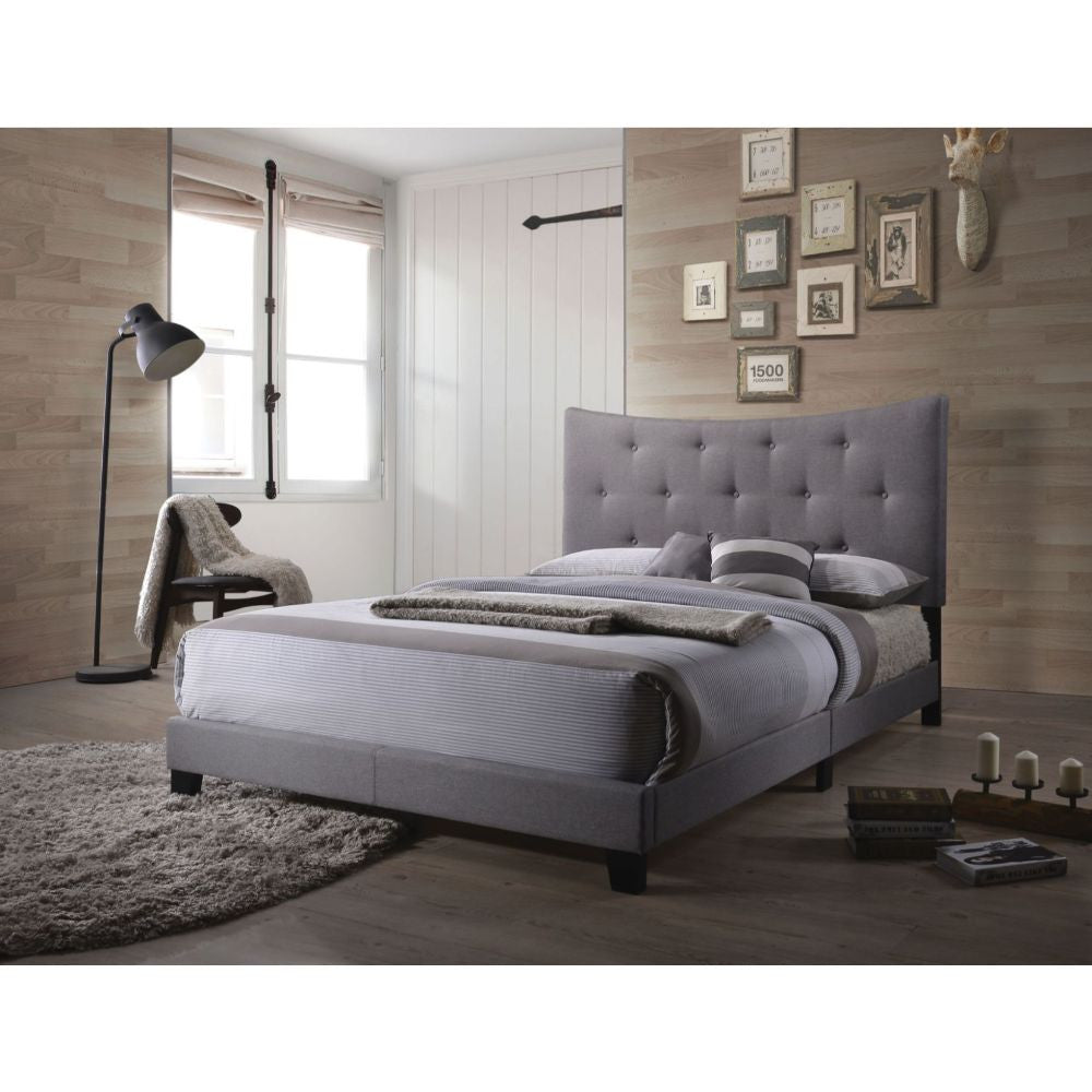 ACME 26360Q Venacha Queen Bed, Gray Fabric