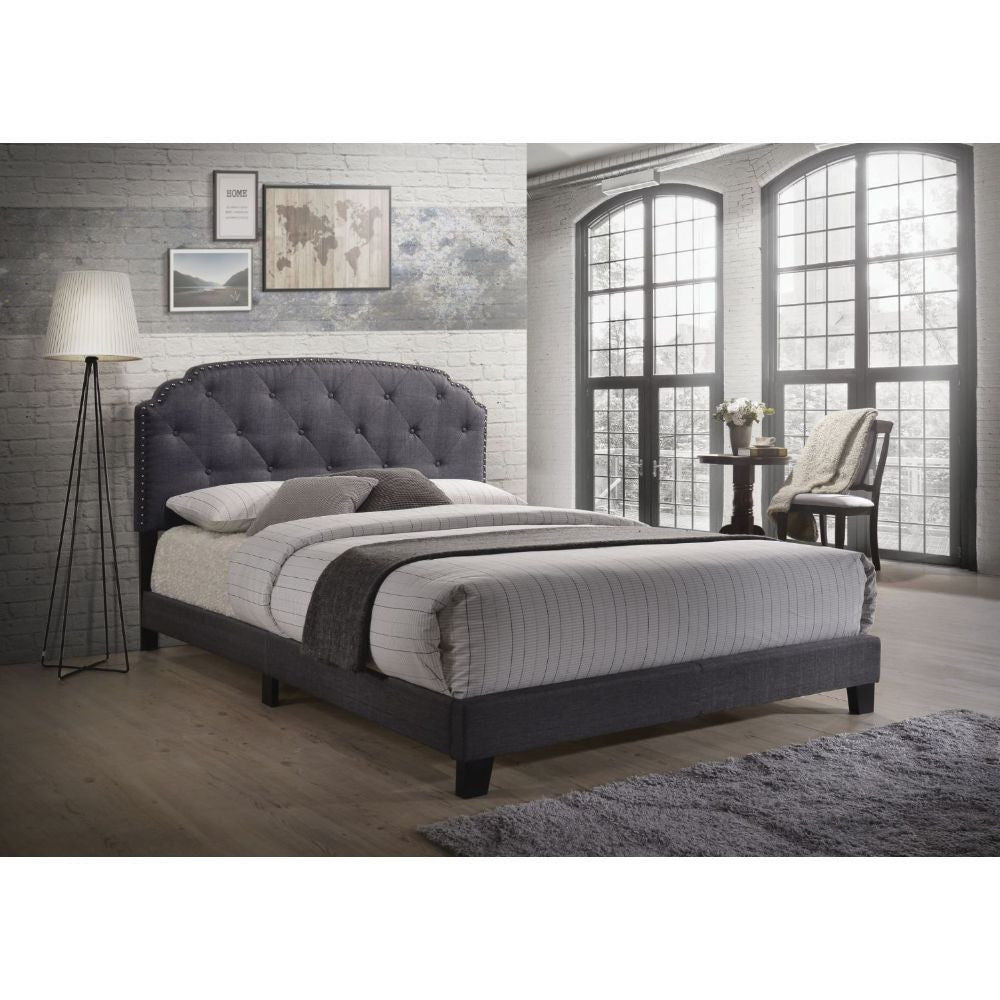 ACME 26370Q Tradilla Queen Bed, Gray Fabric