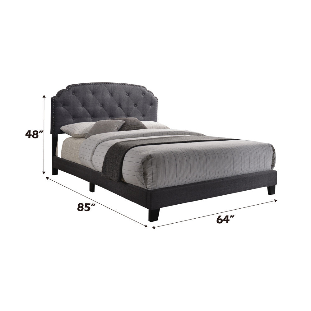 ACME 26370Q Tradilla Queen Bed, Gray Fabric