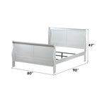 ACME 26697EK Louis Philippe III Eastern King Bed, Platinum (1Set/2Ctn)
