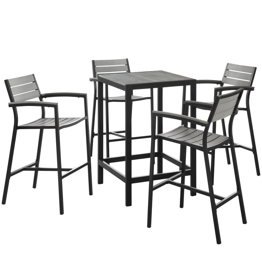 Modway EEI-1755 Maine 5 Piece Outdoor Patio Bar Set