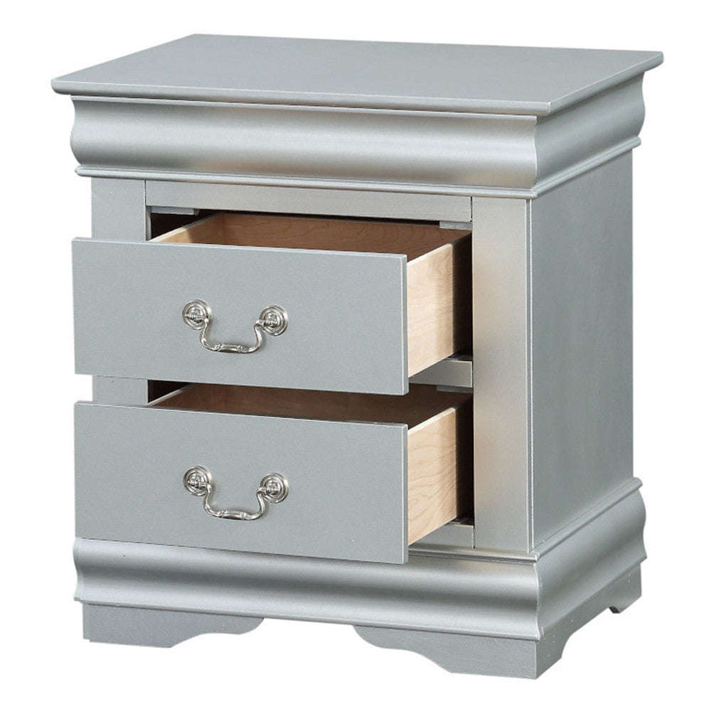 ACME 26703 Louis Philippe III Nightstand, Platinum