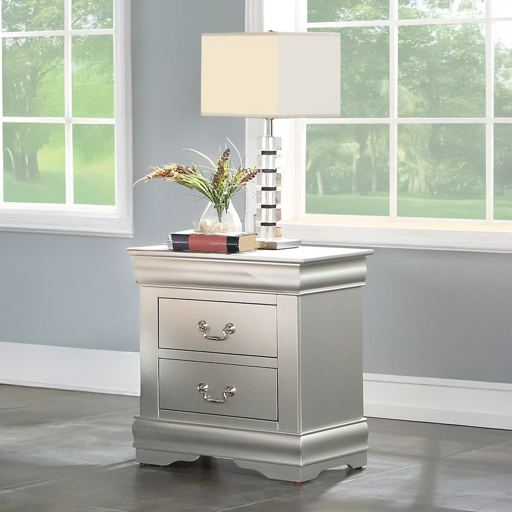 ACME 26703 Louis Philippe III Nightstand, Platinum