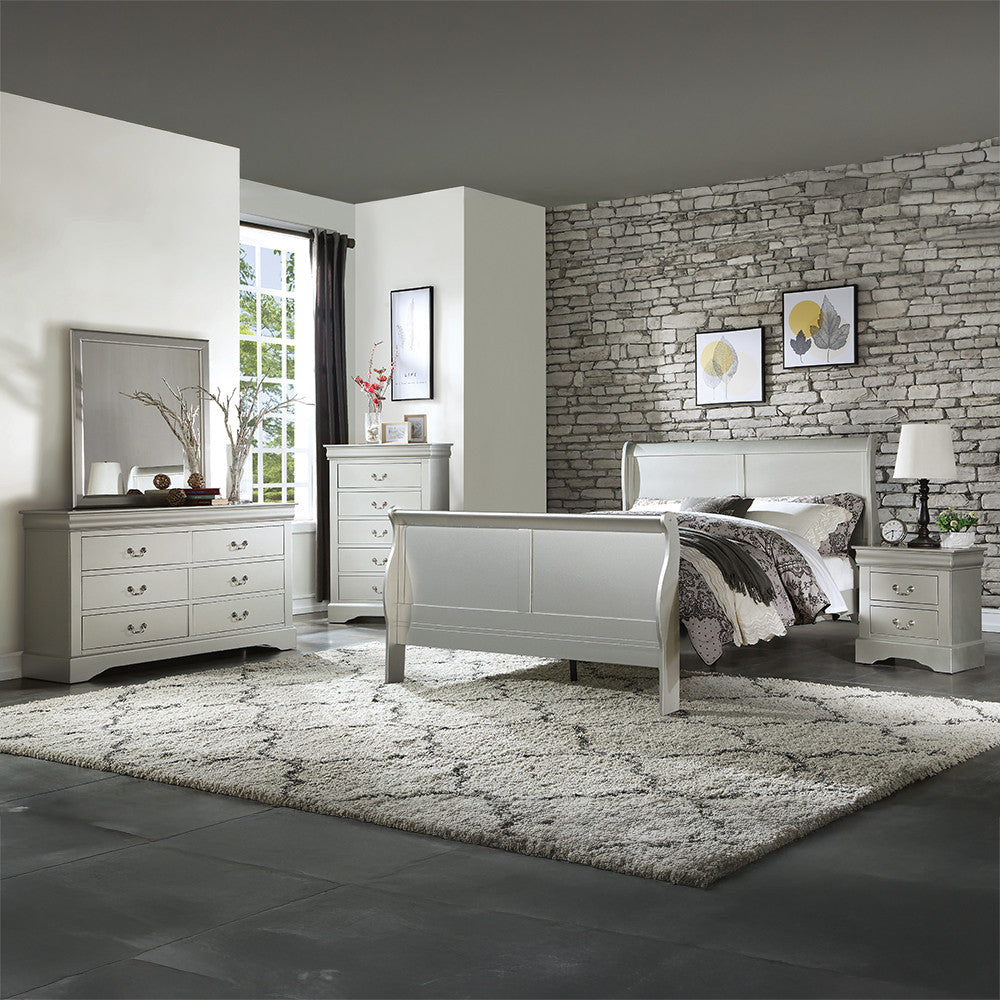 ACME 26703 Louis Philippe III Nightstand, Platinum