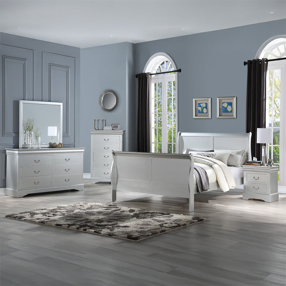 ACME 26703 Louis Philippe III Nightstand, Platinum