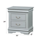 ACME 26703 Louis Philippe III Nightstand, Platinum