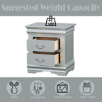 ACME 26703 Louis Philippe III Nightstand, Platinum