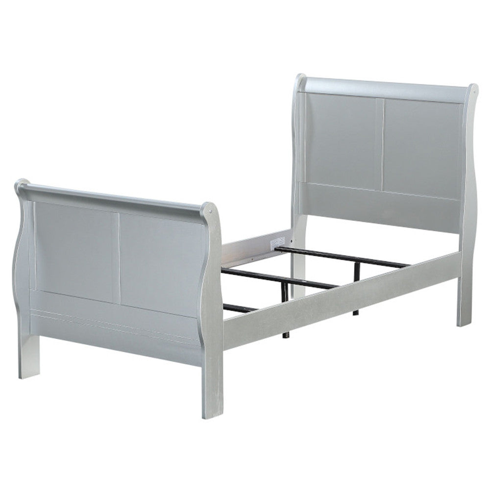 ACME 26710T Louis Philippe III Twin Bed, Platinum (1Set/2Ctn)
