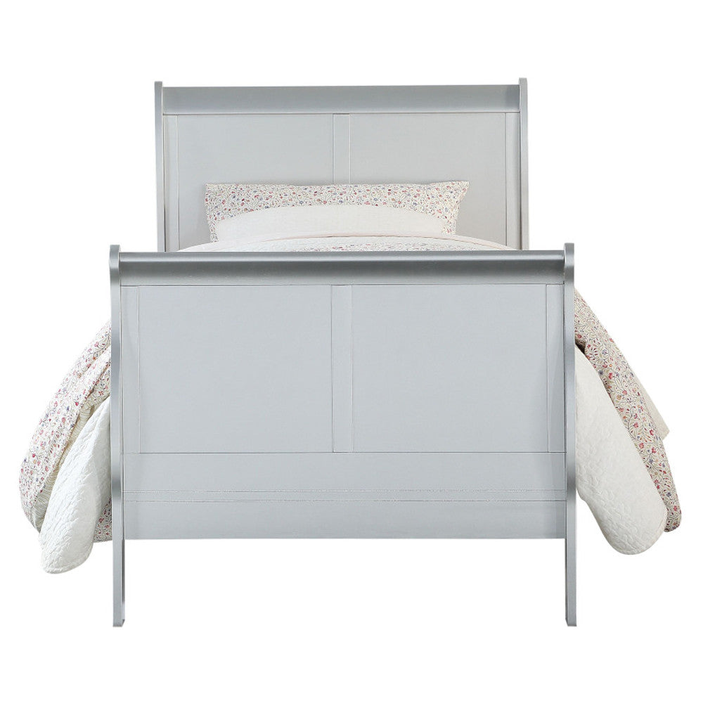 ACME 26710T Louis Philippe III Twin Bed, Platinum (1Set/2Ctn)