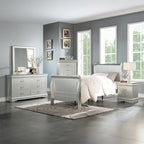 ACME 26710T Louis Philippe III Twin Bed, Platinum (1Set/2Ctn)
