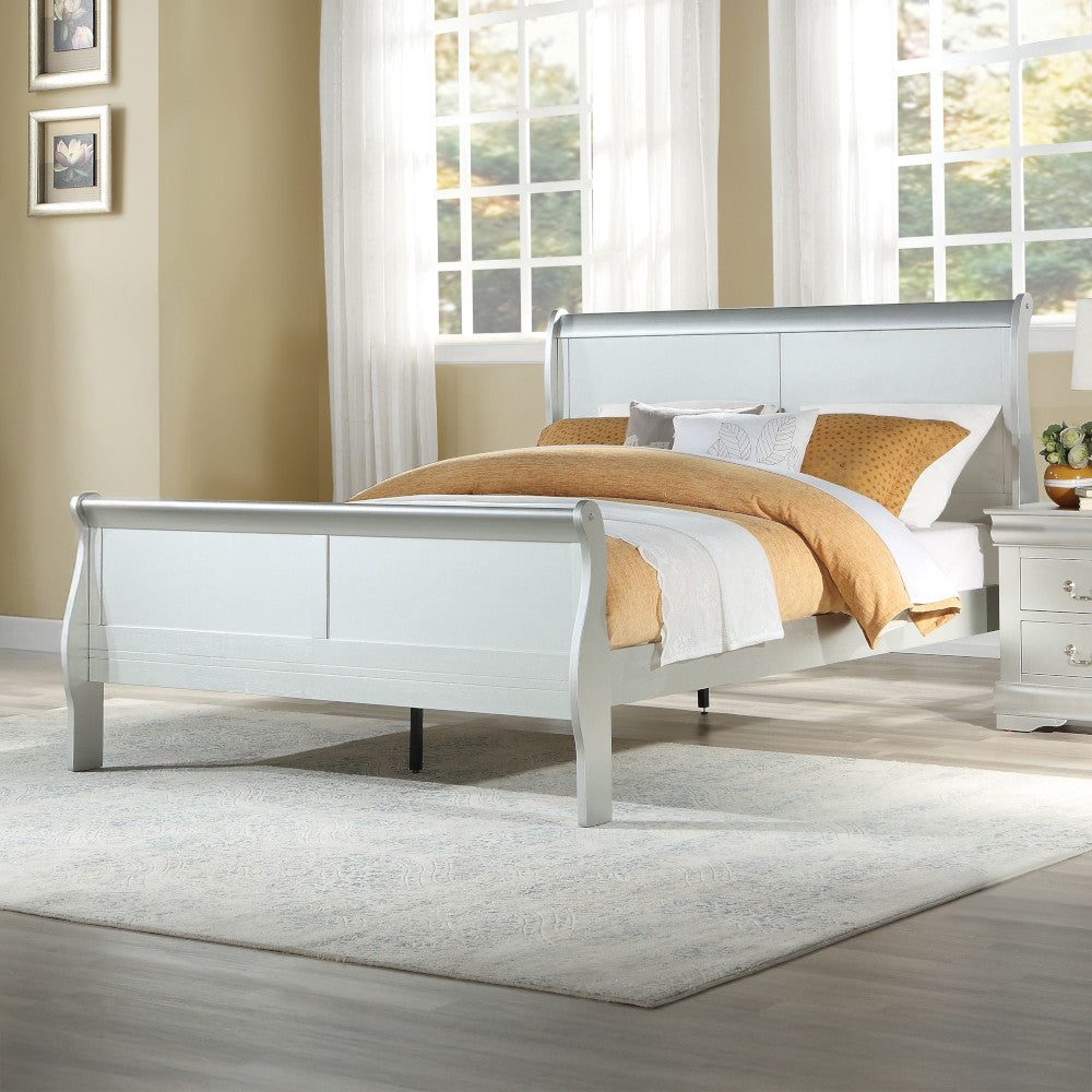 ACME 26730Q Louis Philippe Queen Bed, Platinum (1Set/2Ctn)