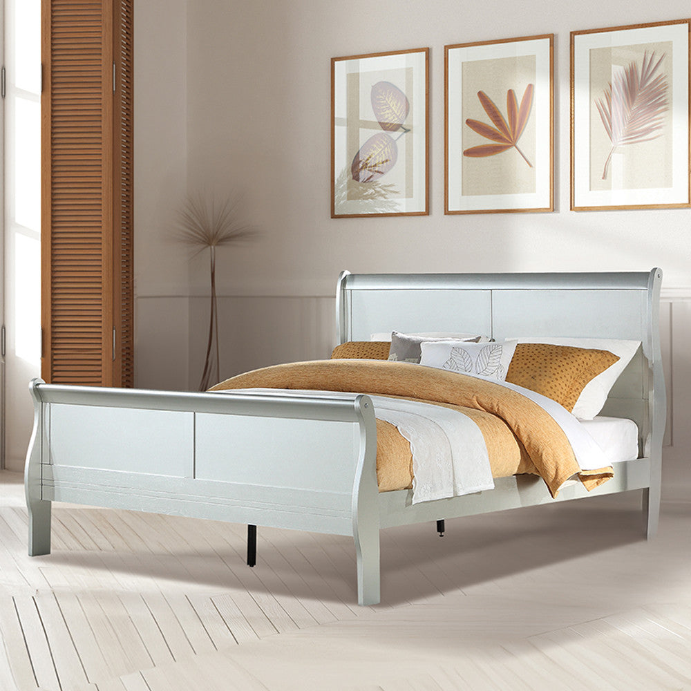 ACME 26730Q Louis Philippe Queen Bed, Platinum (1Set/2Ctn)