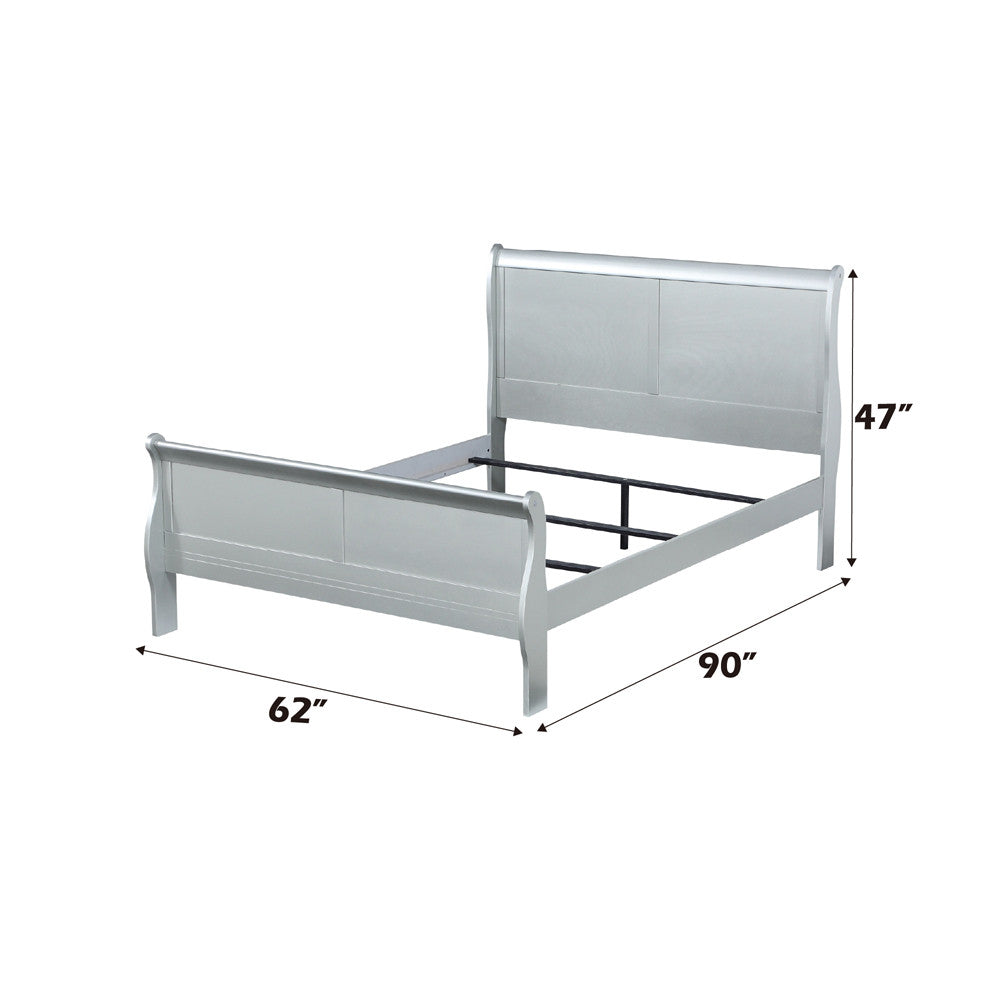 ACME 26730Q Louis Philippe Queen Bed, Platinum (1Set/2Ctn)